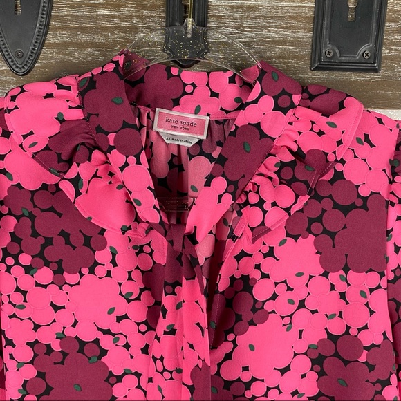 Kate Spade Bubble Dot Pussybow Blouse size XS - Picture 4 of 11